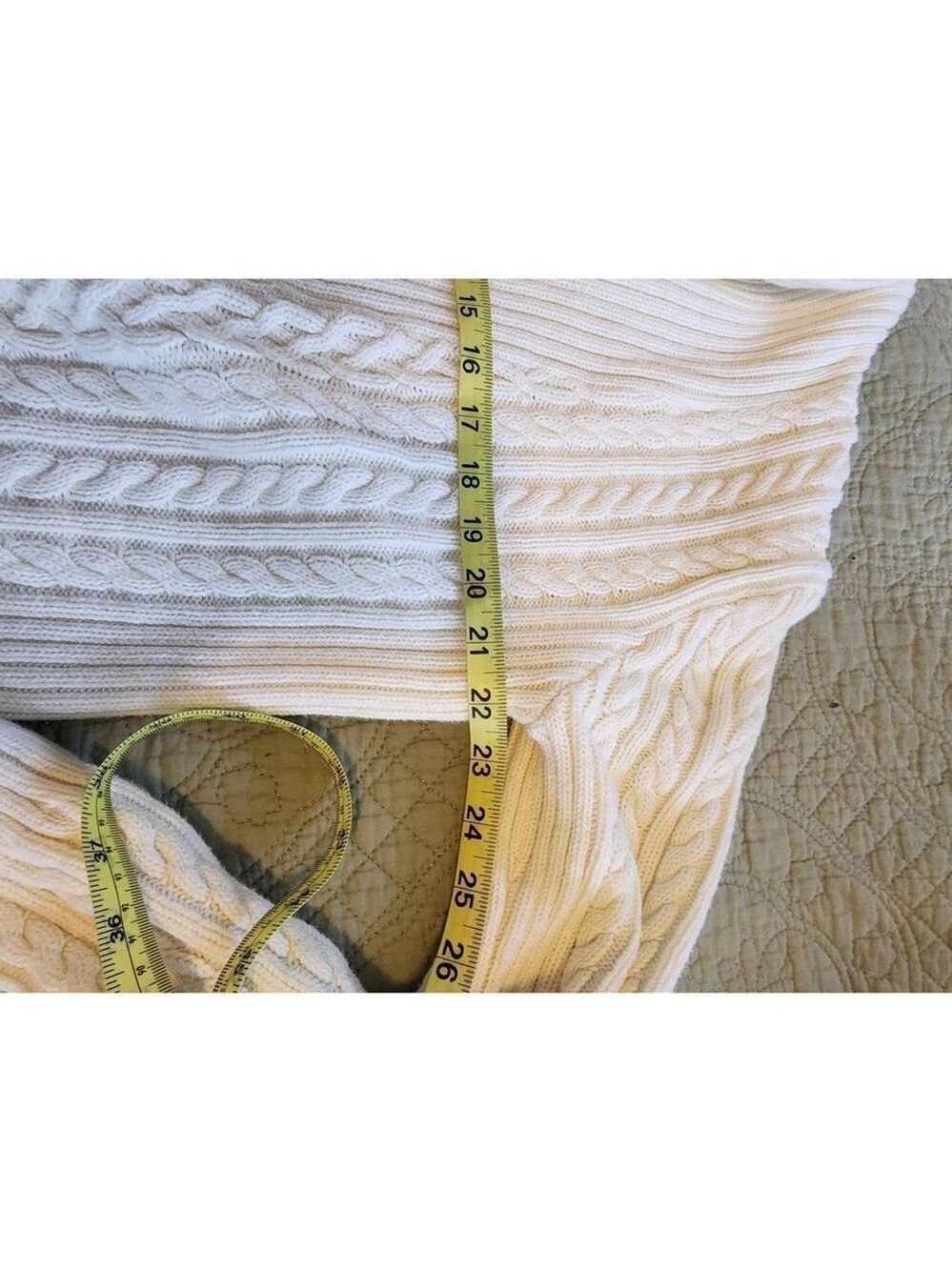 Chaps White Ribbed Sweater Large - Picture 7 of 8